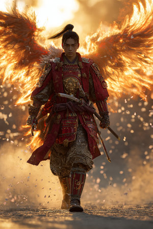 Member of history club Golden Capricorn wears medieval costume during historical reenactment of Kiev Liberation in Kiev, Ukraineの素材