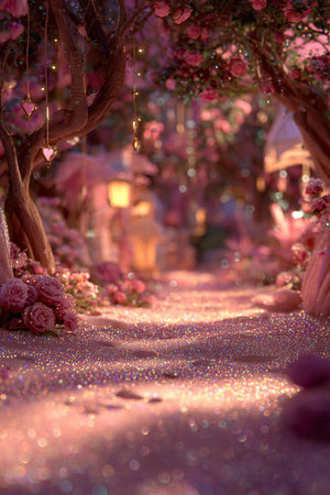 3D Illustration of a Cute Anime Girls in a Partyの素材