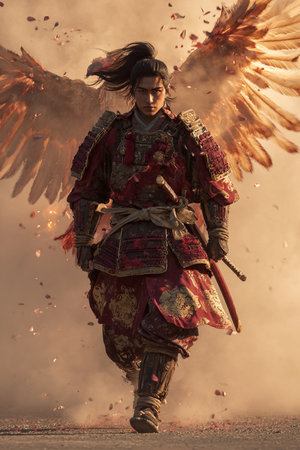 Member of history club Golden Capricorn wears historical costume as he participates in historical festival and camp in memory of King Vladimir in Kiev, Ukraine.の素材