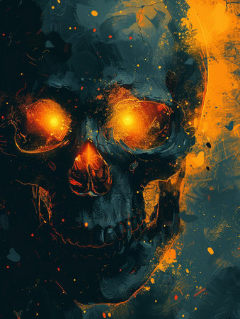 Grunge skull background. Grunge skull background with grunge effectの素材