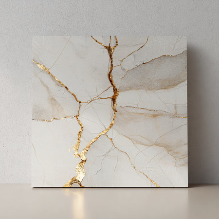 Marble with cracks on a white background. 3d rendering.の素材