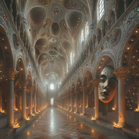 Interior of the Basilica di San Marco in Venice, Italyの素材