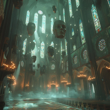 Interior of the Basilica of the Sacred Heart of Jesus, Istanbul, Turkeyの素材