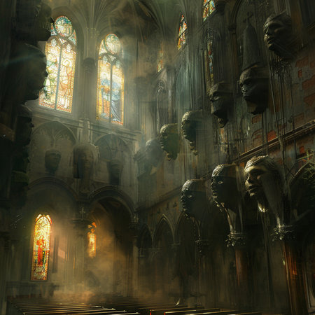 Interior of the Cathedral of St. Vitus in Prague, Czech Republicの素材
