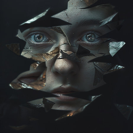 Artistic portrait of a beautiful woman with a creative make-upの素材