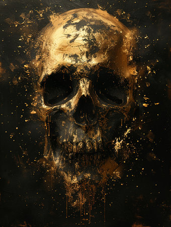 Skull with grunge textured background. Elements of this image furnished by NASAの素材
