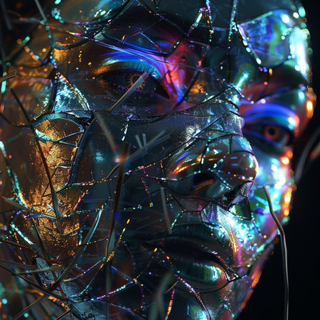 Close-up portrait of a futuristic woman. 3D rendering.の素材