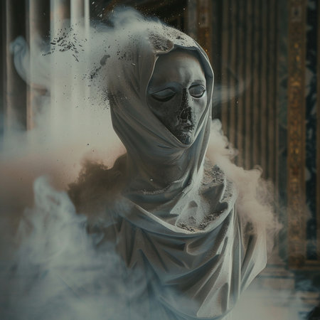 Portrait of a beautiful gothic woman in death costume.の素材