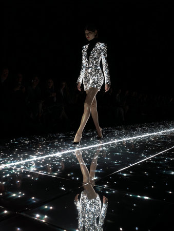 A model walks the runway at the Anna Sui Fall/Winter 2016 Runway Show during Mercedes-Benz Fashion Week at Lincoln Center in NYC.の素材