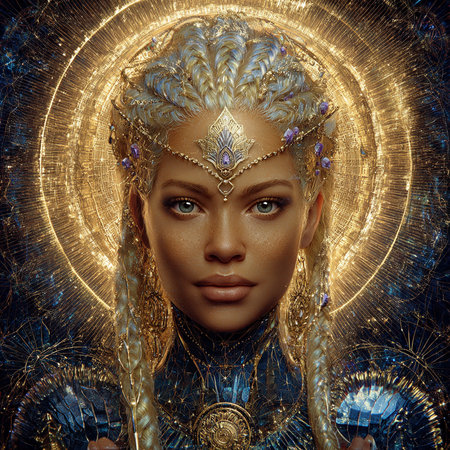 Portrait of a beautiful woman with fantasy make-up. Beauty, fashion.の素材