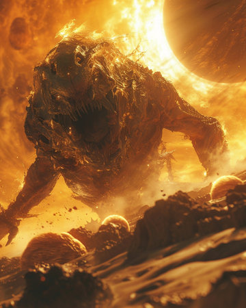 Fantasy alien planet. 3D illustrations. Elements of this image furnished by NASAの素材