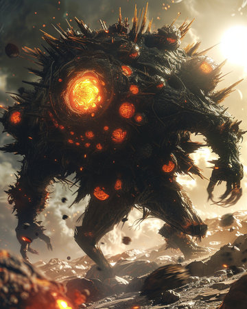 Fantasy alien creature. 3D illustrations. Fantasy digital art.の素材