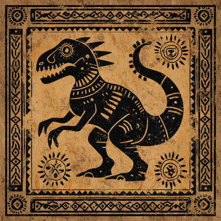 Triceratops - ancient reptile. Grunge backgroundの素材