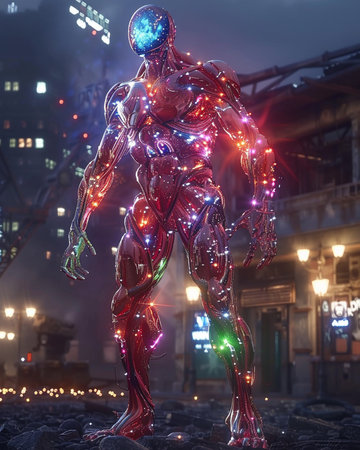 The figure of the character of the robot of the future.の素材