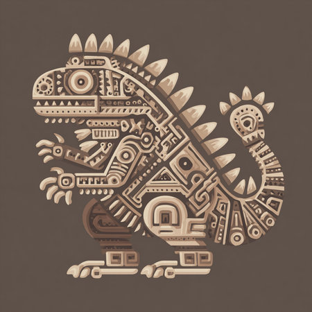 Iguana in tribal style. Vector illustration for your design.の素材
