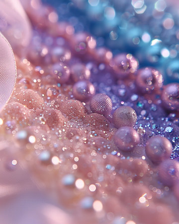 abstract background with bokeh defocused lights and pearlsの素材