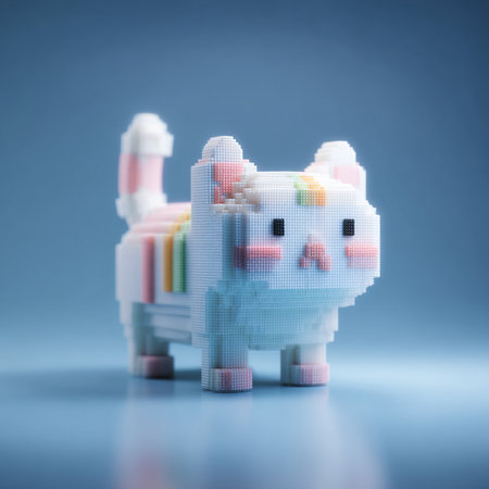 Cute plasticine elephant on blue background, 3d illustration.の素材