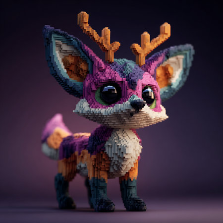 3d render of a reindeer on a purple background.の素材