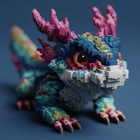 Fantasy dragon on a blue background. 3d render illustration.の素材