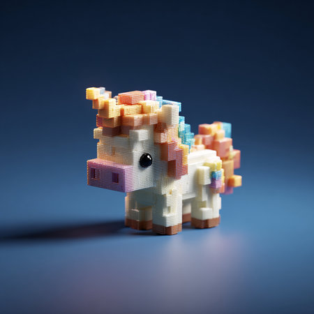 Lego figure on a blue background. Studio shot.の素材