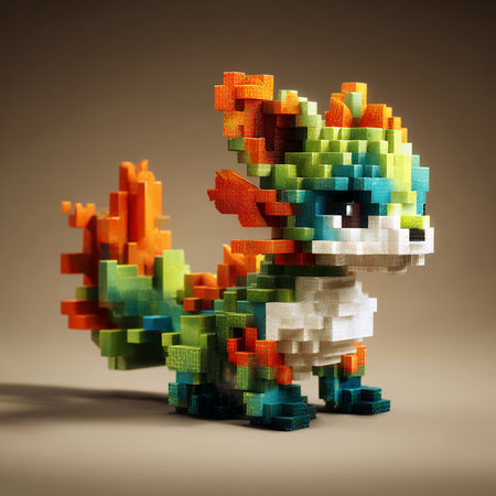 Colorful plastic toy dinosaur on a gray background. 3d illustrationの素材