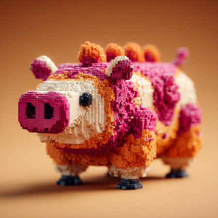 Pig made of pixelsの素材