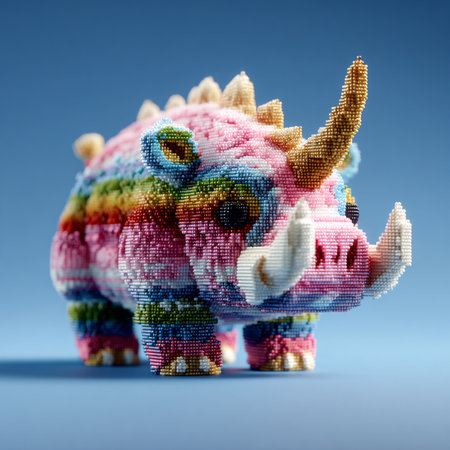 Cute plasticine unicorn on blue background. Conceptual image for children.の素材