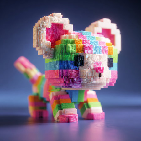 Pixelated character made by Lego. Lego is extremely popular worldwide.の素材