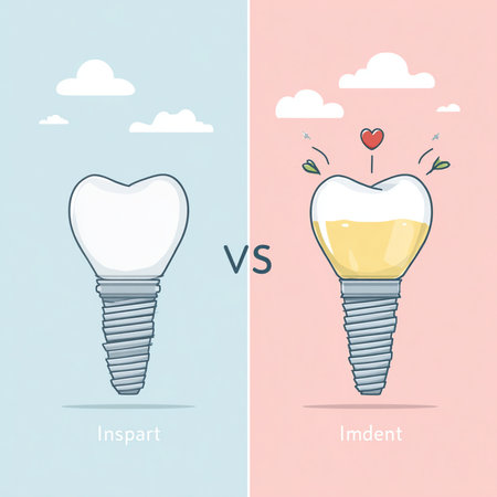 Dental implant and lightbulb with heart. Vector illustration.の素材
