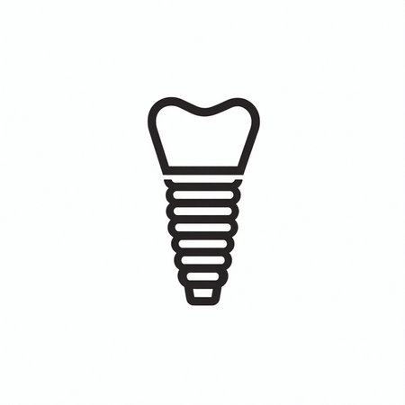 Dental implant icon on the white background. Vector illustration. Eps 10.の素材