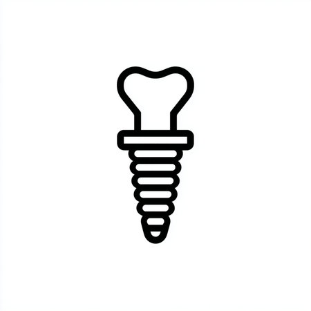 Dental implant icon on white background. Vector illustration. Eps 10.の素材