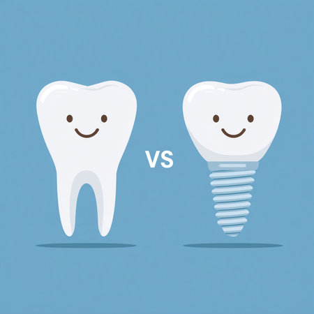 Tooth and dental implant. Dentistry concept. Vector illustration.の素材