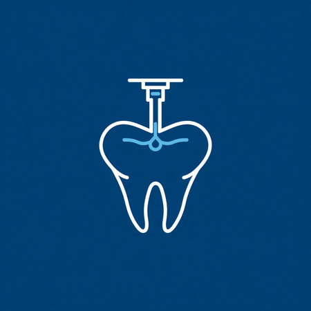 Tooth implant line icon, vector illustration, eps 10.の素材