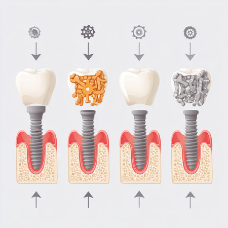 Dental implant. Vector illustration isolated on white background. Eps 10の素材