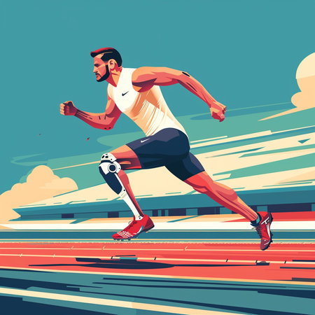 Man running on the road. Sports vector illustration. Healthy lifestyle.の素材