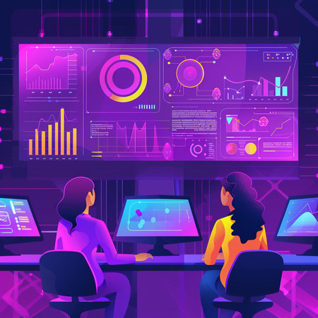 Futuristic virtual graphic touch user interface. Vector illustration in neon styleの素材