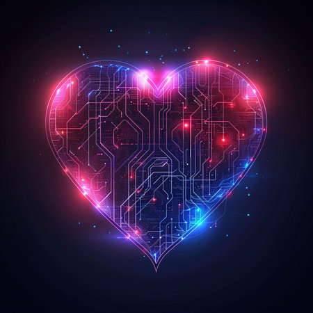 Circuit board heart, technology background, vector illustration eps 10の素材