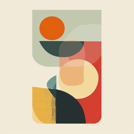 Abstract geometric background with hand drawn organic shapes. Contemporary artの素材