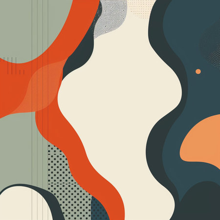 Abstract background with wavy shapes and dots. Vector Illustration.の素材