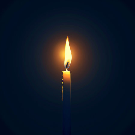 Burning candle on a dark background. Vector illustration. Eps 10の素材
