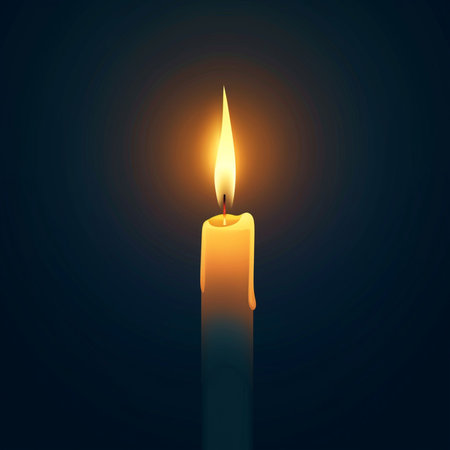 Burning candle on dark background. Vector illustration. Eps 10.の素材
