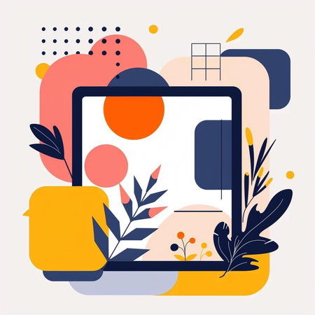 Modern flat design vector illustration concept of social media, digital marketing.の素材