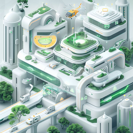City isometric concept. 3d illustration of city isometric concept for web designの素材