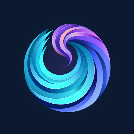 Abstract blue and violet spiral on a dark background. Vector illustration.の素材
