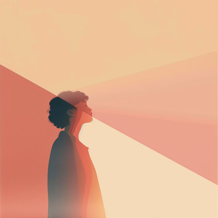Silhouette of a young man in profile. Vector illustration.の素材