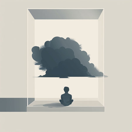Silhouette of a man sitting on a window with smoke coming outの素材