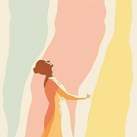 Silhouette of a beautiful African American woman. Vector illustration.の素材