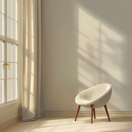 White chair in the interior of the room. 3D rendering.の素材