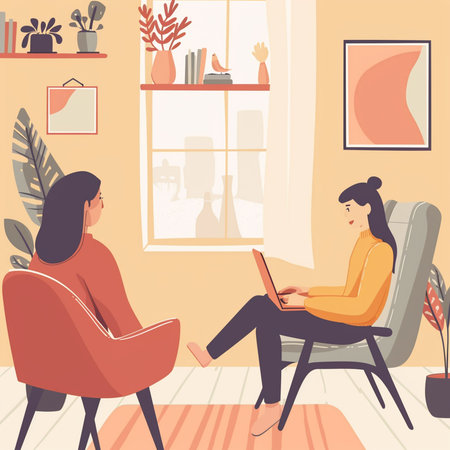Working at home. Freelance, remote work. Vector illustrationの素材