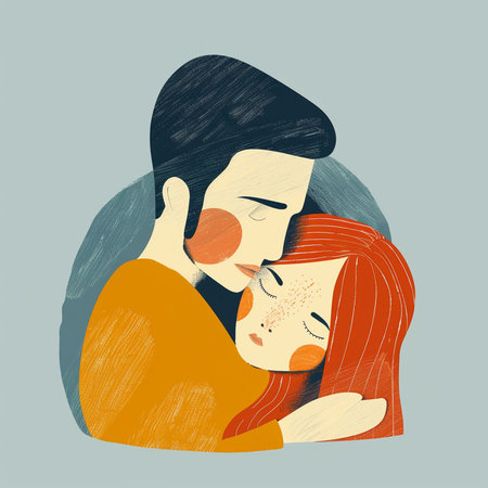 Couple in love. Man and woman hugging. Vector illustration.の素材